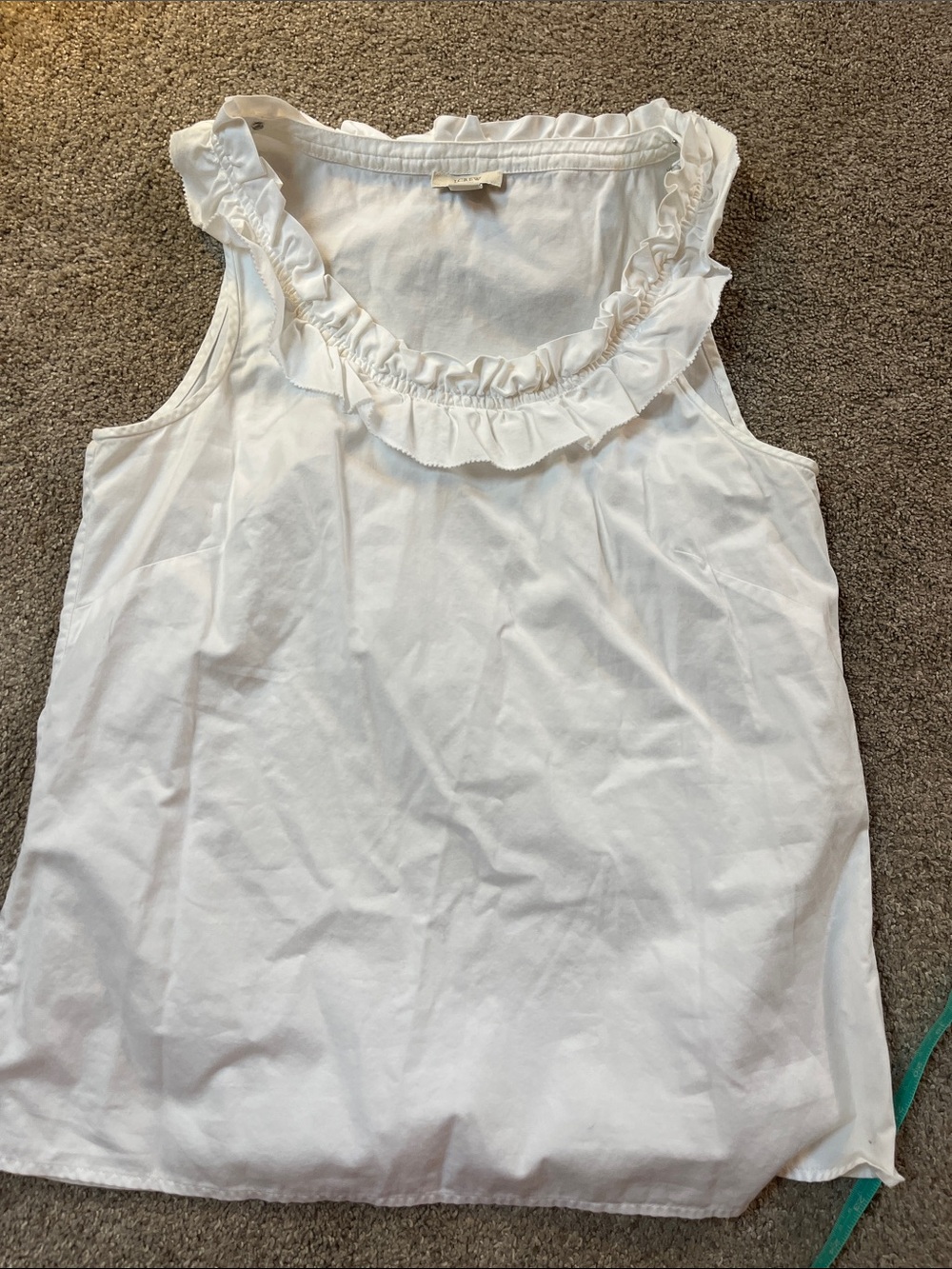 J.Crew Adorable Ruffled Collar 💯% Unlined Cotton White Tank sz6 - Picture 12 of 12